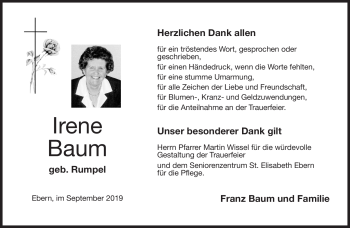 Traueranzeige von Irene Baum von Neue Presse Coburg