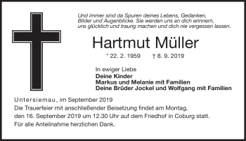Traueranzeige von Hartumut Müller von Neue Presse Coburg