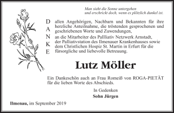 Traueranzeige von Lutz Möller von Südthüringer Presse