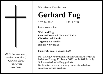 Traueranzeige von Gerhard Fug von Neue Presse Coburg