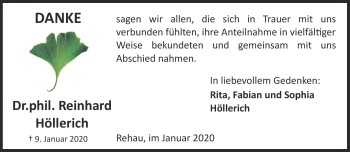 Traueranzeige von Reinhard Höllerich von Frankenpost