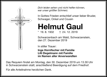 Traueranzeige von Helmut Gaul von Frankenpost