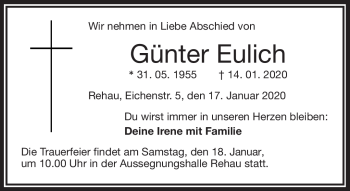 Traueranzeige von Günter Eulich von Frankenpost