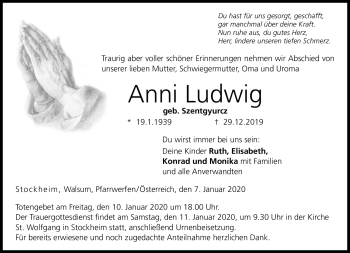 Traueranzeige von Anni Ludwig von Neue Presse Coburg