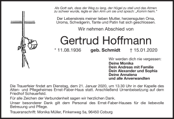 Traueranzeige von Gertrud Hoffmann von Neue Presse Coburg