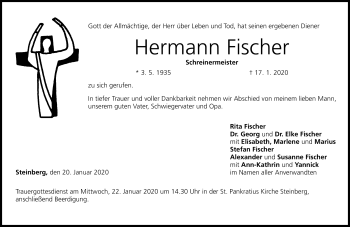 Traueranzeige von Hermann Fischer von Neue Presse Coburg