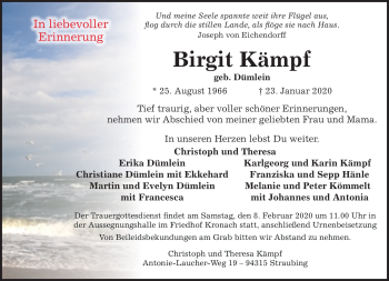 Traueranzeige von Birgit Kämpf von Neue Presse Coburg
