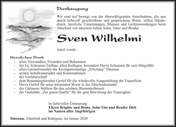 Traueranzeige von Sven Wilhelmi von Südthüringer Presse