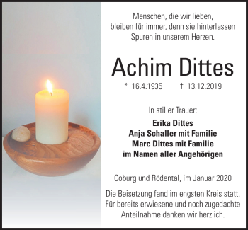 Traueranzeige von Achim Dittes von Neue Presse Coburg