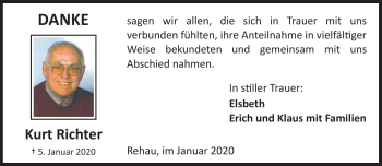 Traueranzeige von Kurt Richter von Frankenpost