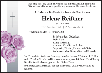 Traueranzeige von Helene Reißner von Frankenpost