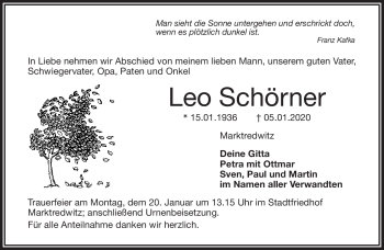 Traueranzeige von Leo Schörner von Frankenpost