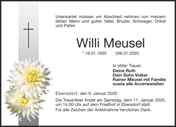 Traueranzeige von Willi Meusel von Neue Presse Coburg