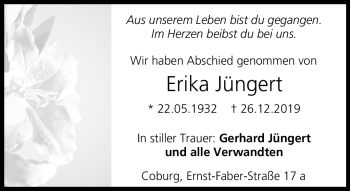 Traueranzeige von Erika Jüngert von Neue Presse Coburg
