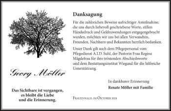 Traueranzeige von Georg Möller von Südthüringer Presse