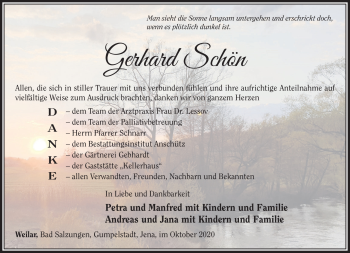Traueranzeige von Gerhard Schön von Südthüringer Presse