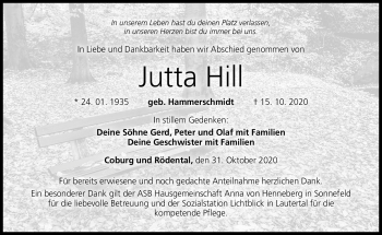 Traueranzeige von Charlotte Hill von Neue Presse Coburg