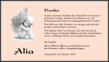 Traueranzeige von Alia Hofmann von Südthüringer Presse