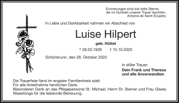 Traueranzeige von Luise Hilpertq von Frankenpost