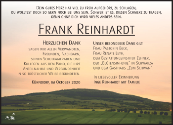 Traueranzeige von Frank Reinhardt von Südthüringer Presse