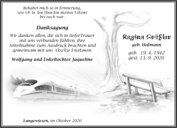 Traueranzeige von Regina Gräßler von Südthüringer Presse