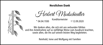 Traueranzeige von Herbert Mondschiedler von Neue Presse Coburg