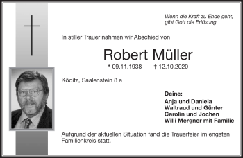 Traueranzeige von Robert Müller von Frankenpost