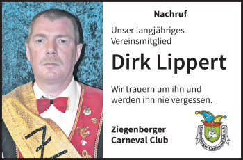 Traueranzeige von Dirk Lippert von Südthüringer Presse