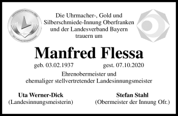Traueranzeige von Manfred Flessa von Frankenpost