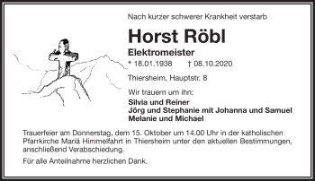Traueranzeige von Horst Röbl von Frankenpost