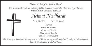 Traueranzeige von Helmut Neidhardt von Frankenpost