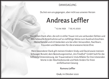 Traueranzeige von Andreas Leffler von Südthüringer Presse