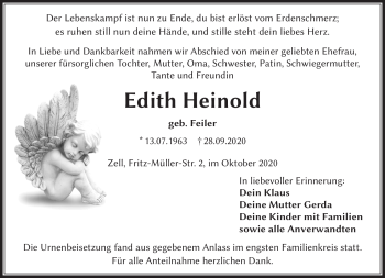 Traueranzeige von Edith Heinold von Frankenpost