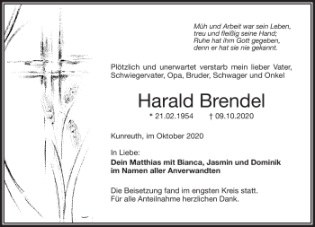 Traueranzeige von Harald Brendel von Frankenpost