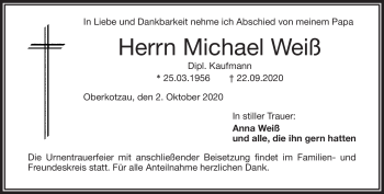 Traueranzeige von Michel Weiß von Frankenpost