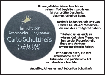 Traueranzeige von Carlo Schultheis von Südthüringer Presse