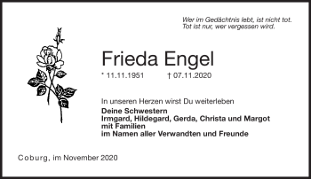 Traueranzeige von Frieda Engel von Neue Presse Coburg