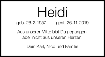 Traueranzeige von Heidi Friedrich von Südthüringer Presse
