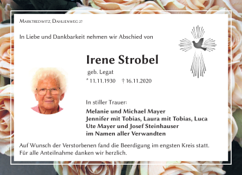 Traueranzeige von Irene Strobel von Frankenpost