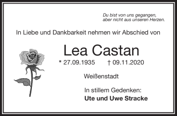 Traueranzeige von Lea Castan von Frankenpost
