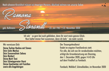 Traueranzeige von Ramona Storandt von Südthüringer Presse