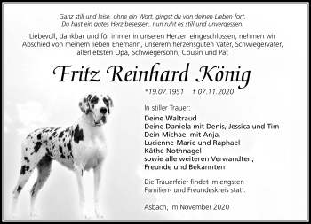 Traueranzeige von Fritz Reinhardt König von Südthüringer Presse