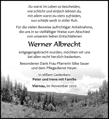 Traueranzeige von Werner Albrecht von Südthüringer Presse