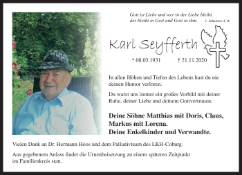 Traueranzeige von Markus Seyfferth von Neue Presse Coburg