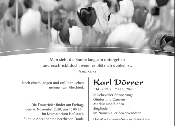 Traueranzeige von Karl Dörrer von Frankenpost