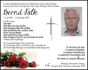 Traueranzeige von Bernd Falk von Südthüringer Presse