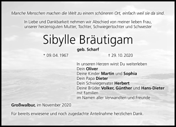 Traueranzeige von Sibylle Bräutigam von Neue Presse Coburg