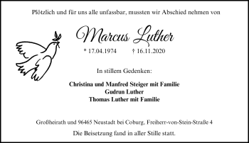 Traueranzeige von Marcus Luther von Neue Presse Coburg