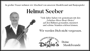 Traueranzeige von Helmut Seeber von Südthüringer Presse