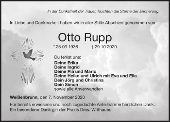 Traueranzeige von Otto Rupp von Neue Presse Coburg
